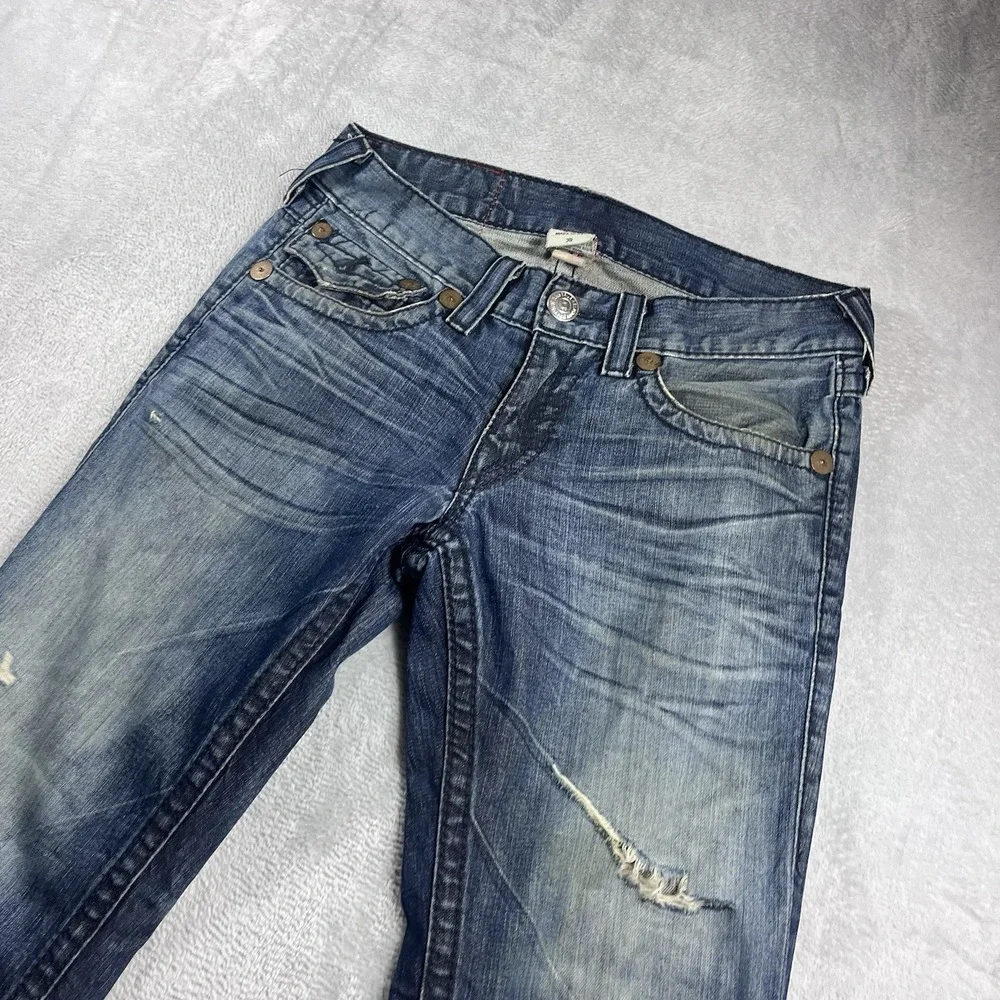 True Religion Men's Rainbow Ricky Jeans Blue Denim Made in USA‎ Y2K Size 34x32